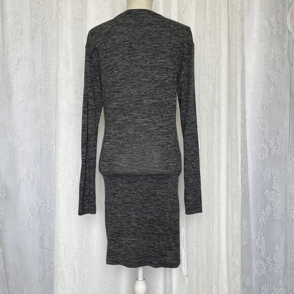 Isabel Marant Etoile Women's Dress 36/4 Gray Wilder Twist Front Long Sleeve Wool - Picture 4 of 8